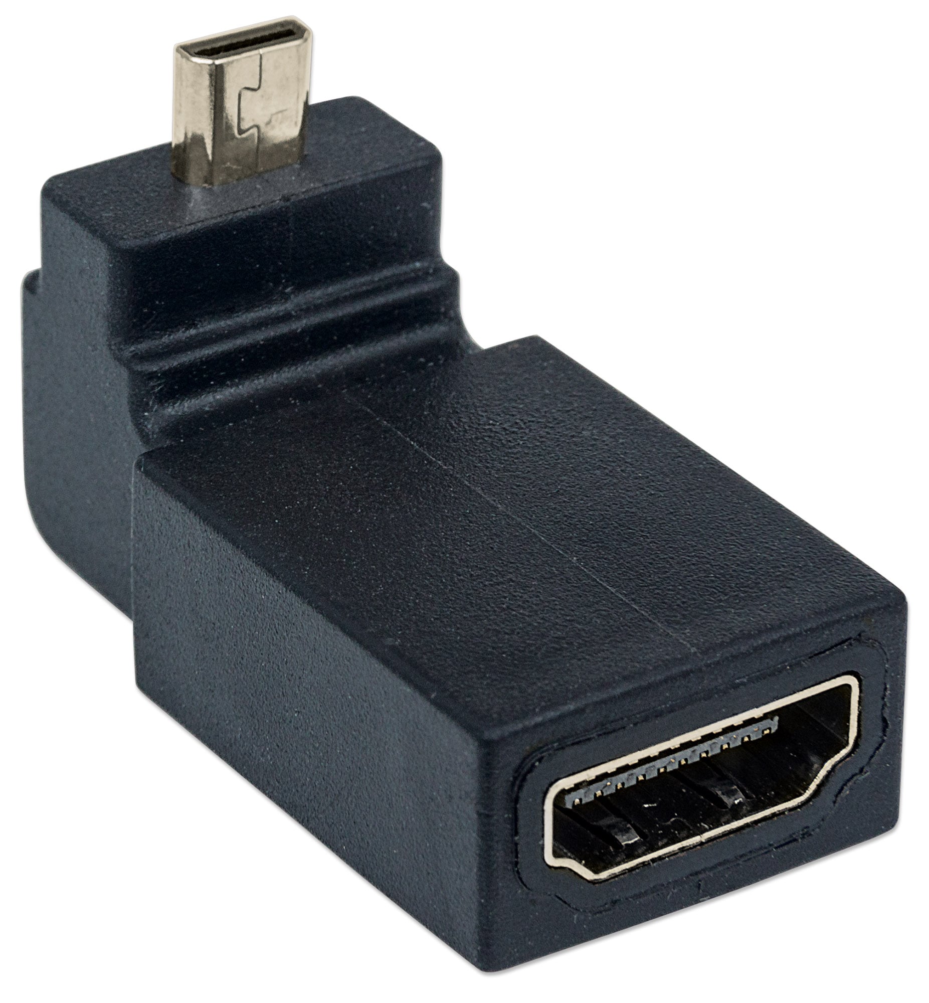 Adattatore HDMI A Femmina / Micro D Maschio Angolato Nero - Miniatura 3