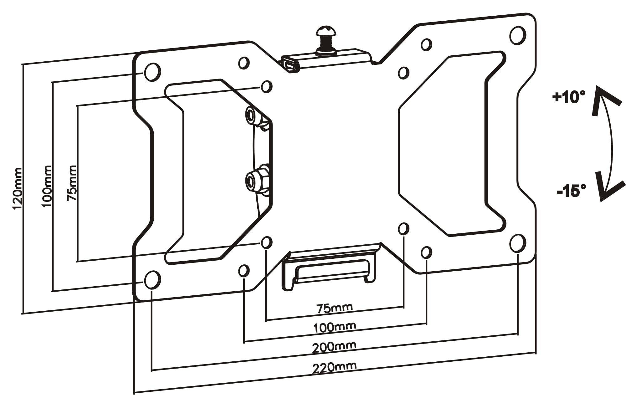 Supporto a Muro Universale Inclinabile per TV LED LCD 13-32'' - Miniatura 3