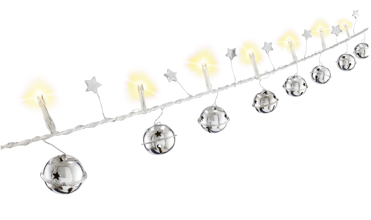 Stringa 10 LED Campanello IP20 Bianco Caldo a Batteria con Timer - Miniatura 3