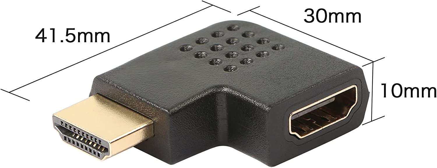 Adattatore HDMI Maschio / Femmina Angolato 90° - Miniatura 3