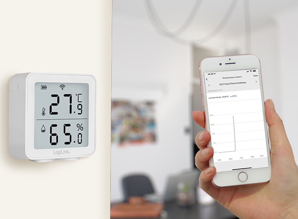 Termoigrometro Wireless Monitoraggio Remoto Wi-Fi App Smart Life - Miniatura 3