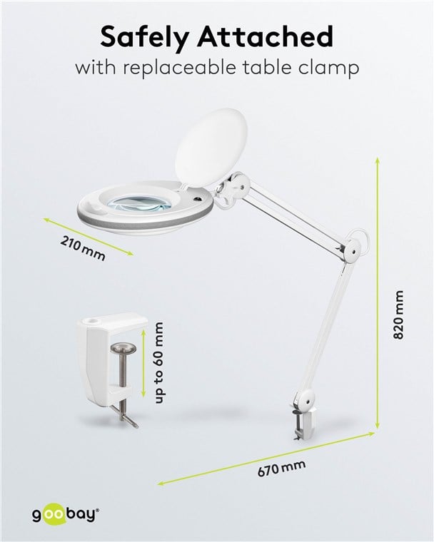 Lampada LED con Lente d'ingrandimento a 3 Diottrie 8W Attacco a Morsetto - Miniatura 3