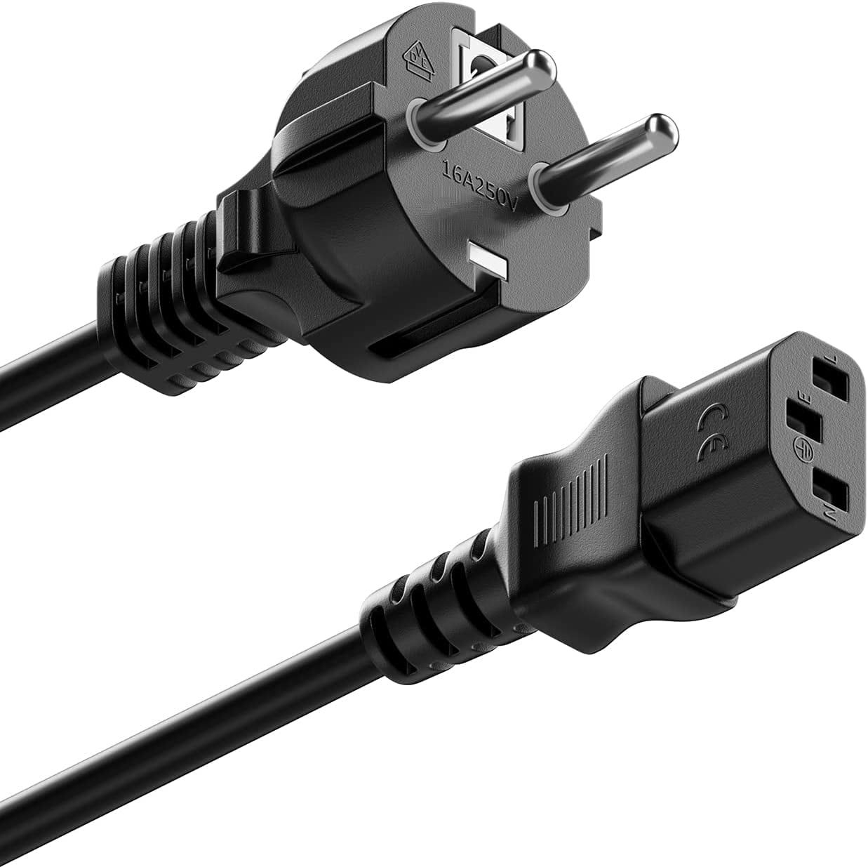 Cavo alimentazione C13 F a Schuko 1,8 mt nero - Miniatura 3