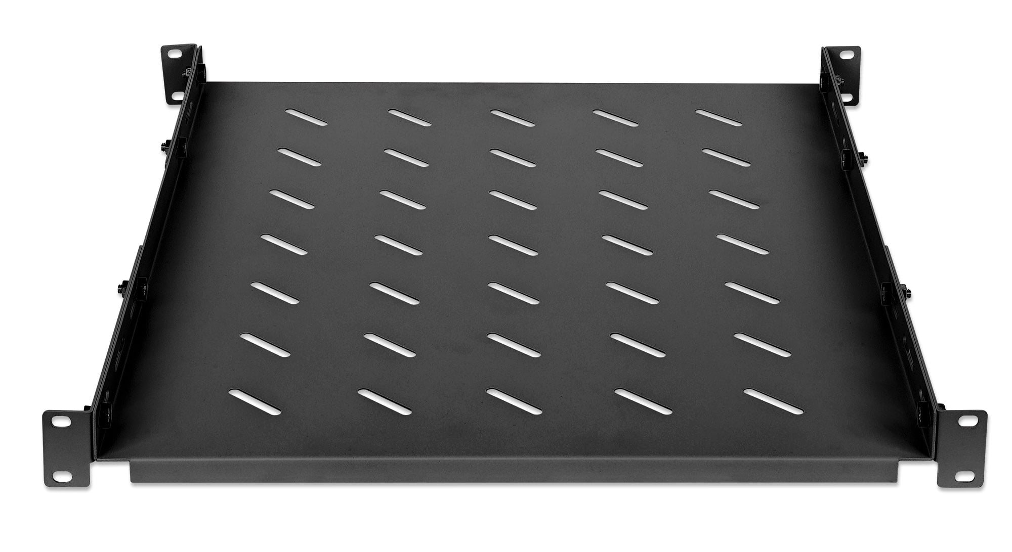 Mensola 19'' fissa con Profondità Regolabile da 550 a 750 mm 1U Nero - Miniatura 3