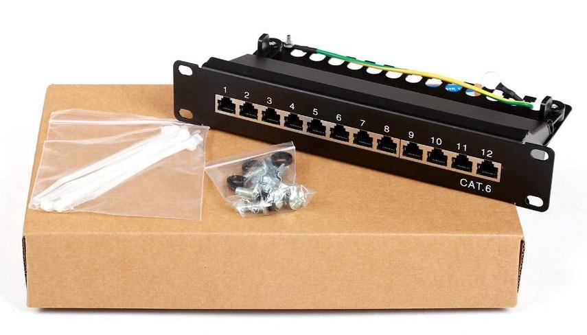 Pannello Patch 10'' STP 12 Posti RJ45 Cat. 6 Nero - Miniatura 3