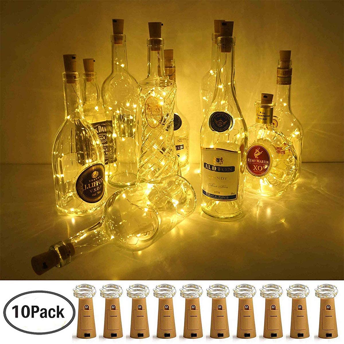 10 Strip da 20 LED Bianco Caldo per Bottiglie - Miniatura 3