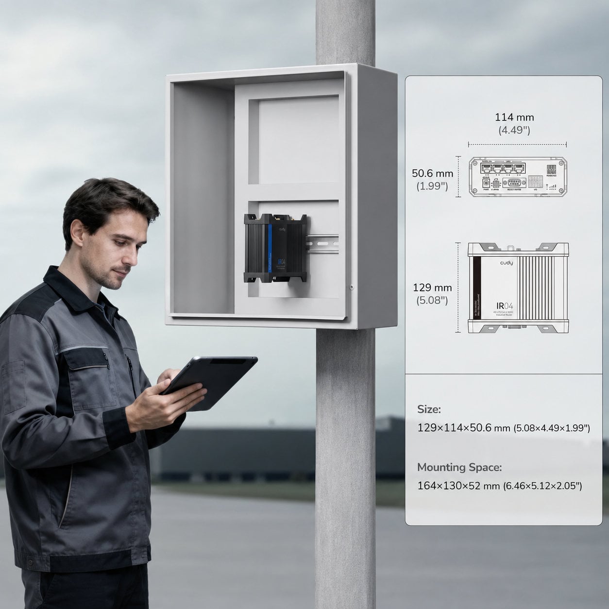 Router Wi-Fi Industriale 4G LTE con Sim Cat 4 N300 PoE, IR04 - Miniatura 3