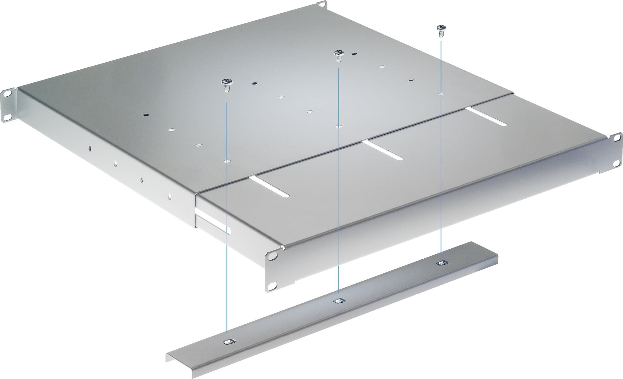 Mensola estensibile per Rack 19'' 1U Grigio 4 punti - Miniatura 3