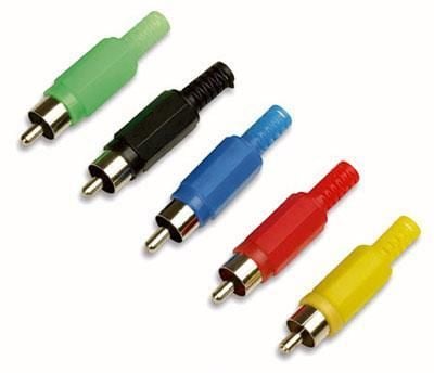 Connettore Audio RCA Maschio in plastica, Rosso - Miniatura 3
