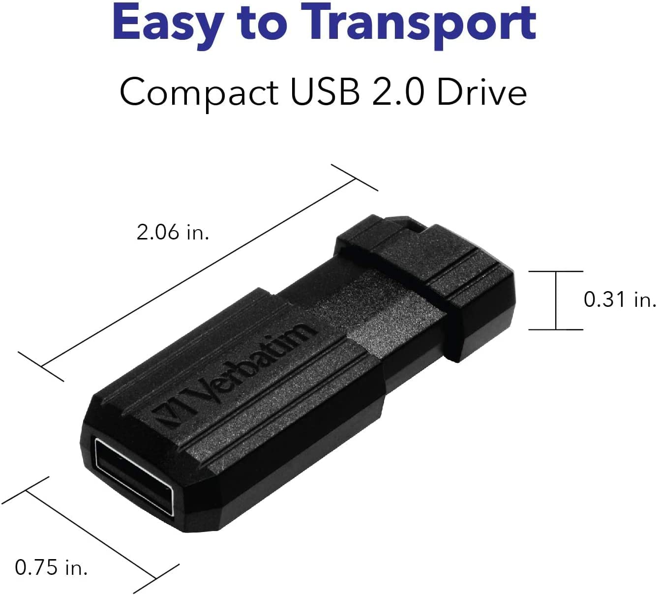 Memoria USB 2.0 PinStripe da 32Gb Colore Nero - Miniatura 3