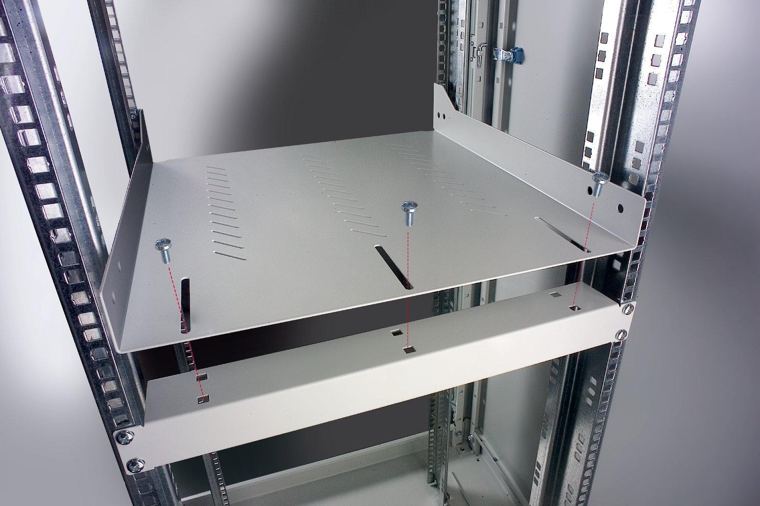 Mensola per Rack 19'' 470 mm 1U Grigia 4 punti - Miniatura 3