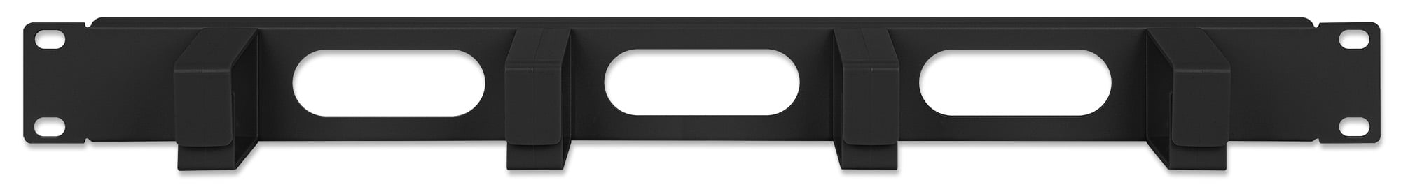 Pannello Passacavi 4 Anelli Corti 3 Fori 1U Nero - Miniatura 3