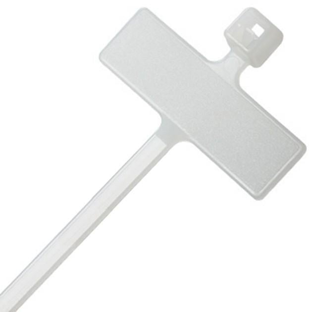 Fascette Fermacavi 100x2,5mm con Targhetta 25x8mm 100 pz Bianco - Miniatura 3