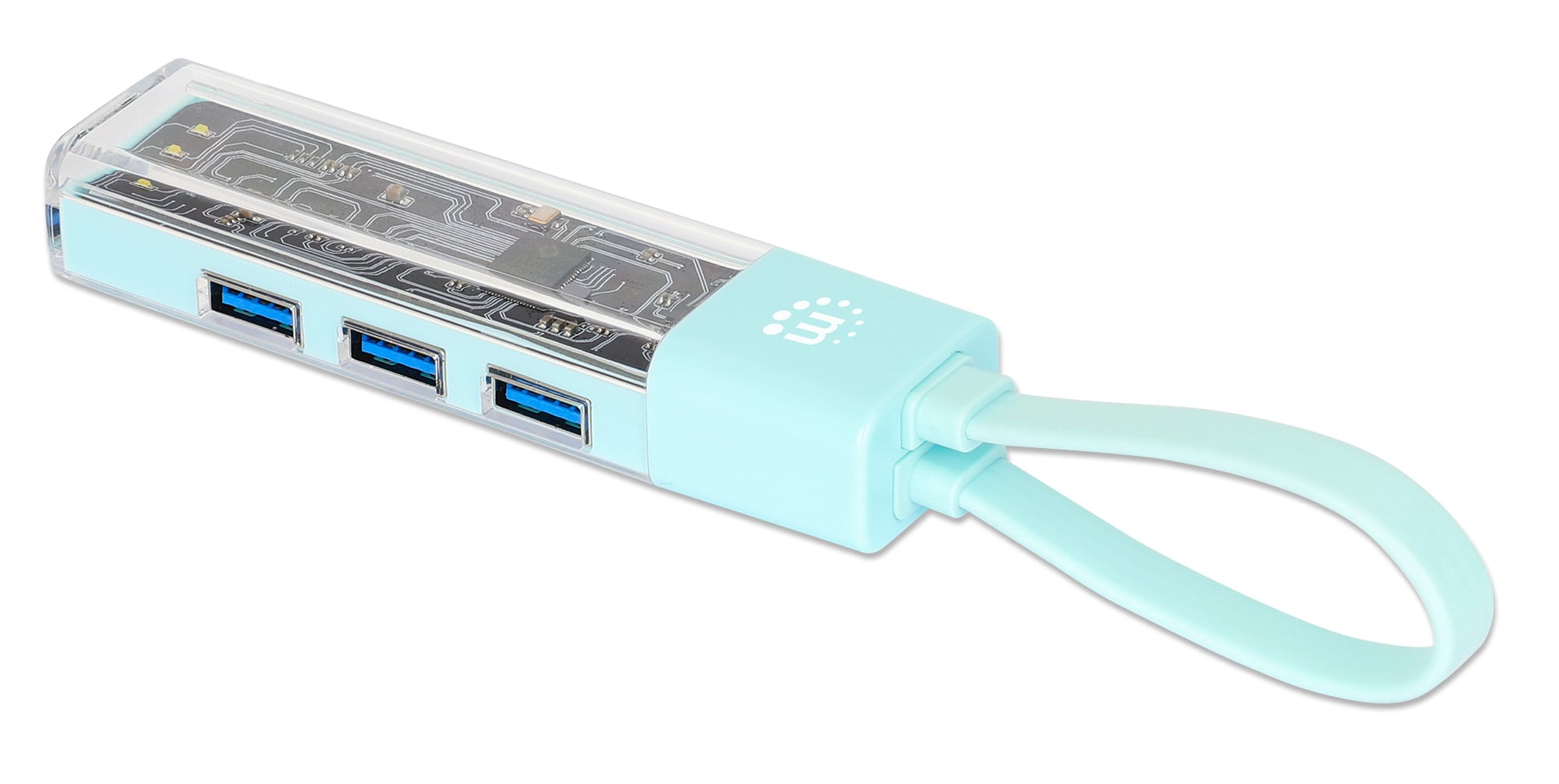 Hub Combo USB 3.2 USB-C™ e USB-A 4 Porte Verde Trasparente - Miniatura 3