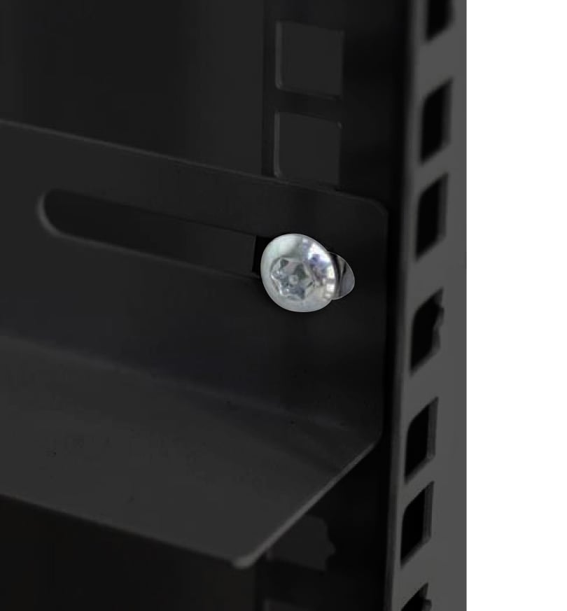 Coppia staffe a L Laterale per Rack 19'' a Muro Prof. 600mm Nero - Miniatura 3