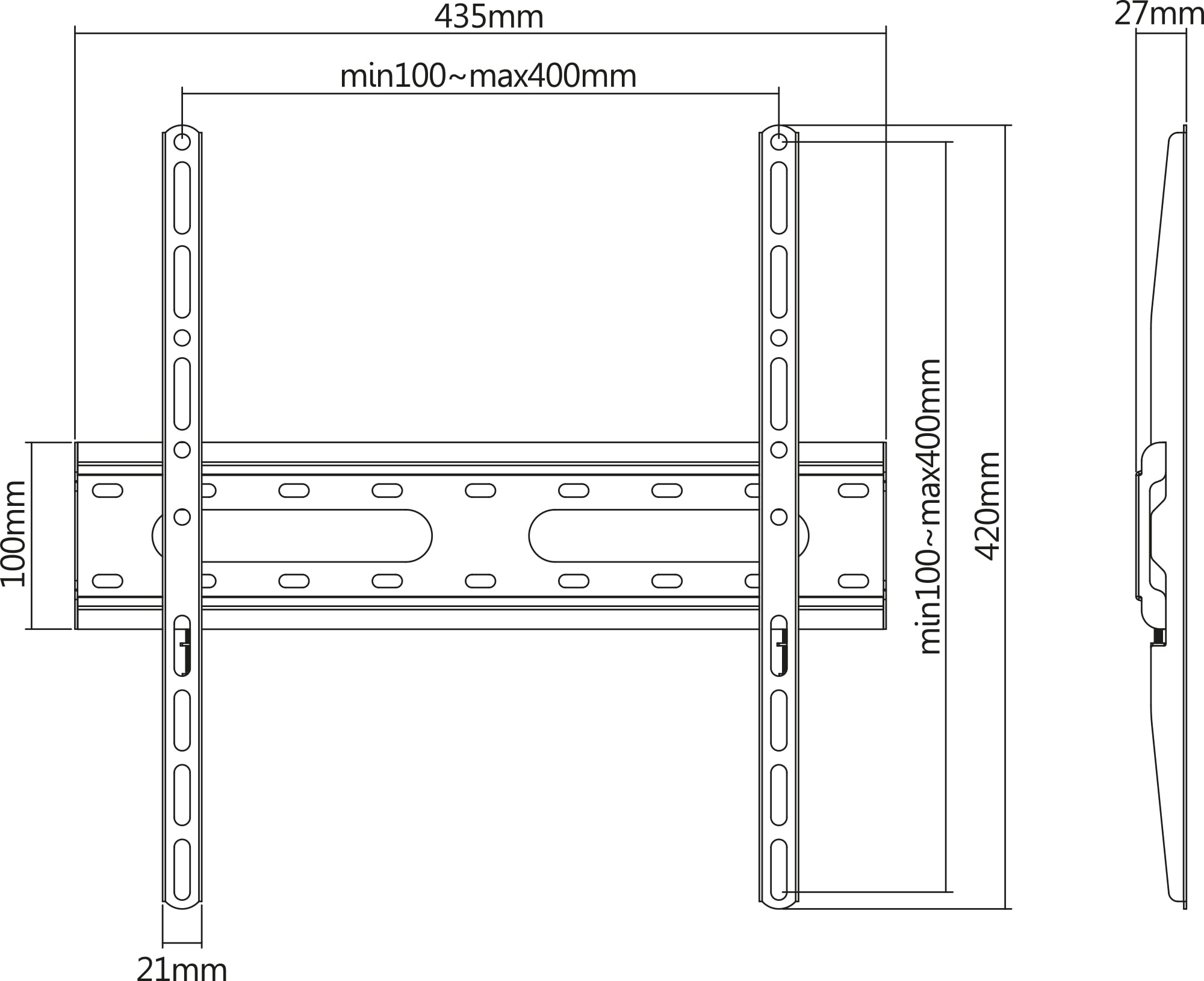 Staffa a Muro Fissa Low-Profile per TV 32-55'' - Miniatura 3