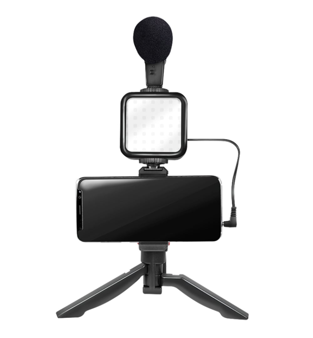 Kit Vlogger Treppiede per Smartphone 4,7''–7'' con Luce LED e Microfono Direzionale - Miniatura 3