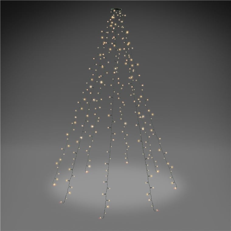 Catena Luminosa 280 Luci LED IP44 Bianco Caldo per Albero con Anello - Miniatura 3