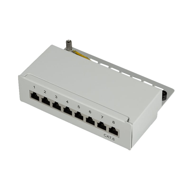 Pannello Patch 8 Porte Cat. 6 STP Grigio - Miniatura 3