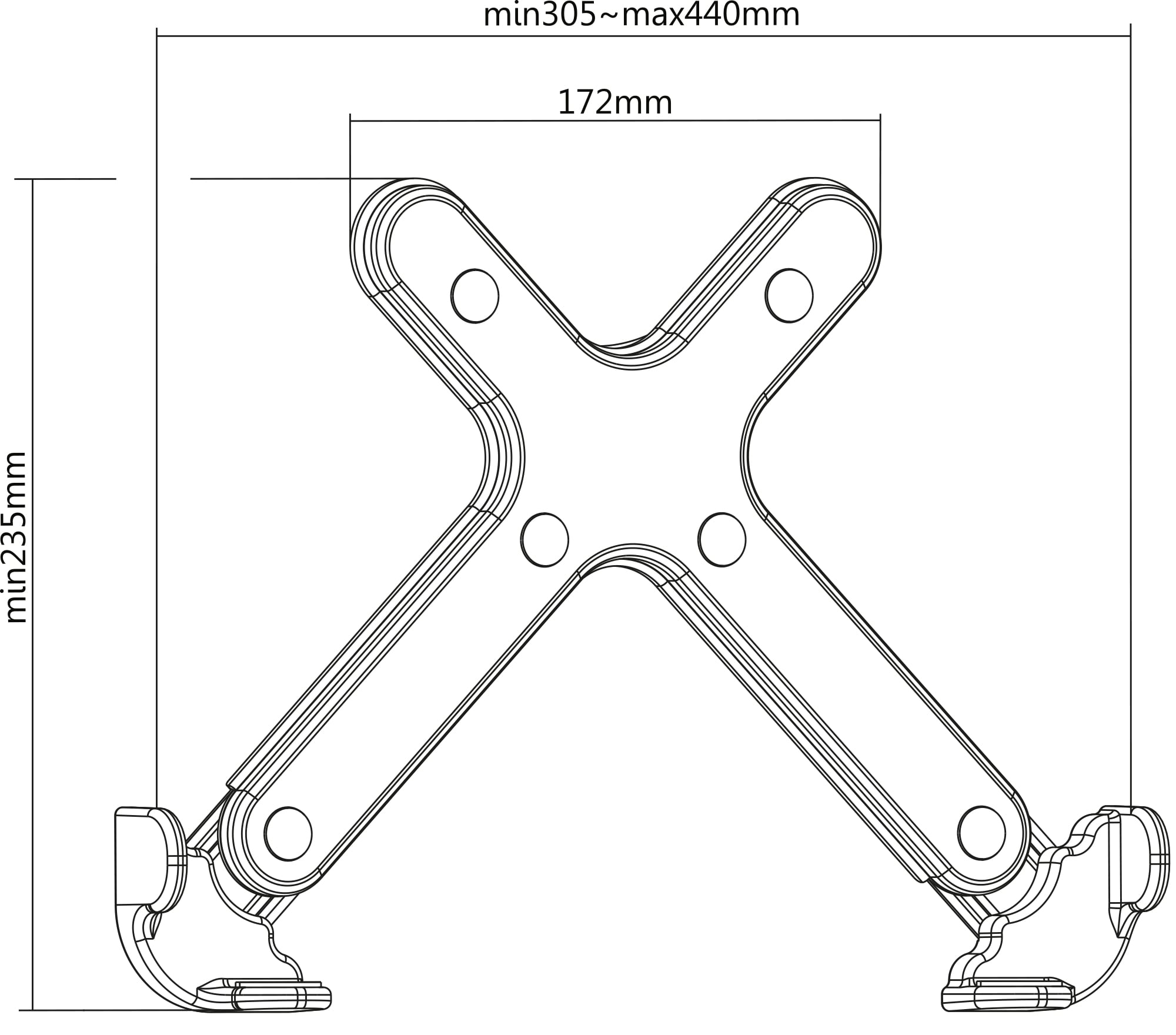 Supporto Laptop Regolabile con Montaggio VESA per Adattamento a Staffa - Miniatura 3