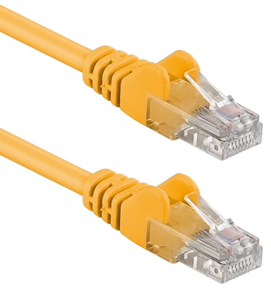 Cavo di rete Patch in Rame Cat. 5e Giallo UTP 1 m - Miniatura 3