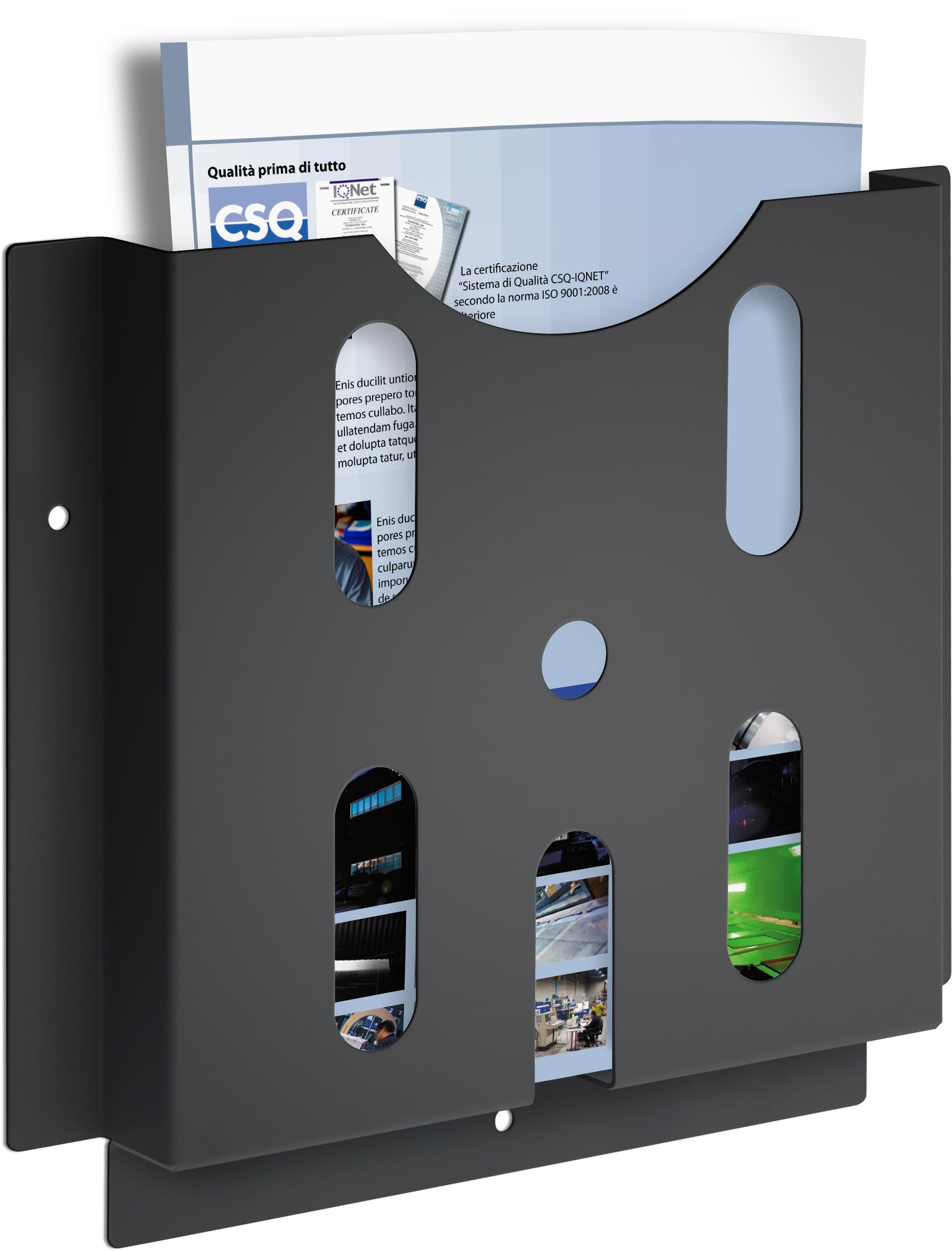 Tasca Porta Documenti per Armadi Rack Nero - Miniatura 3
