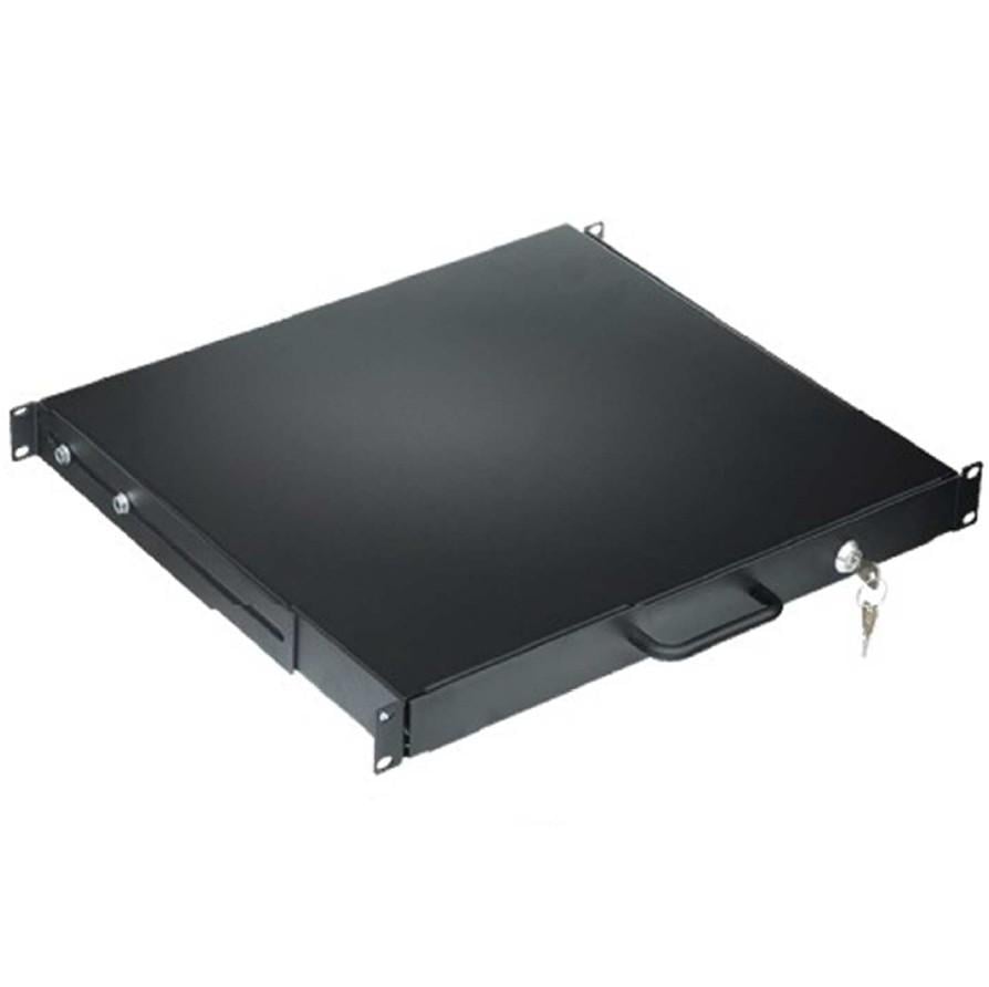 Cassetto Porta Tastiera 1U per Armadi Rack 19'' con Serratura Nero - Miniatura 3
