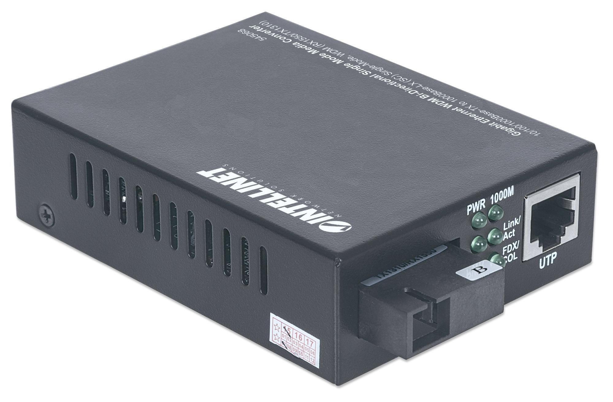 Media converter Gigabit Ethernet WDM Bidirezionale Single Mode RX1550/TX1310 - Miniatura 3