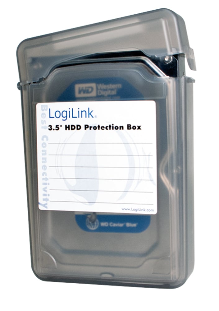 Scatola di Protezione per 1 HDD 3,5'' Nero Trasparente - Miniatura 3
