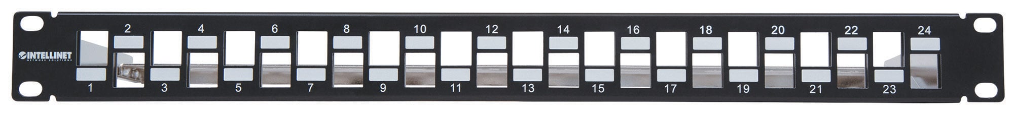 Pannello Patch Slim 1HE 24 Posti  Keystone Senza Frutti Nero - Miniatura 4