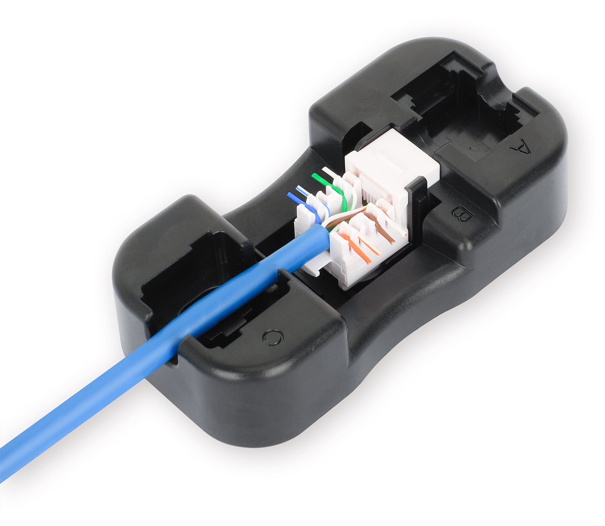 Frutto Keystone Slim Cat.6 per Cavo Rigido con Supporto Punch-Down 25 pz Nero - Miniatura 4