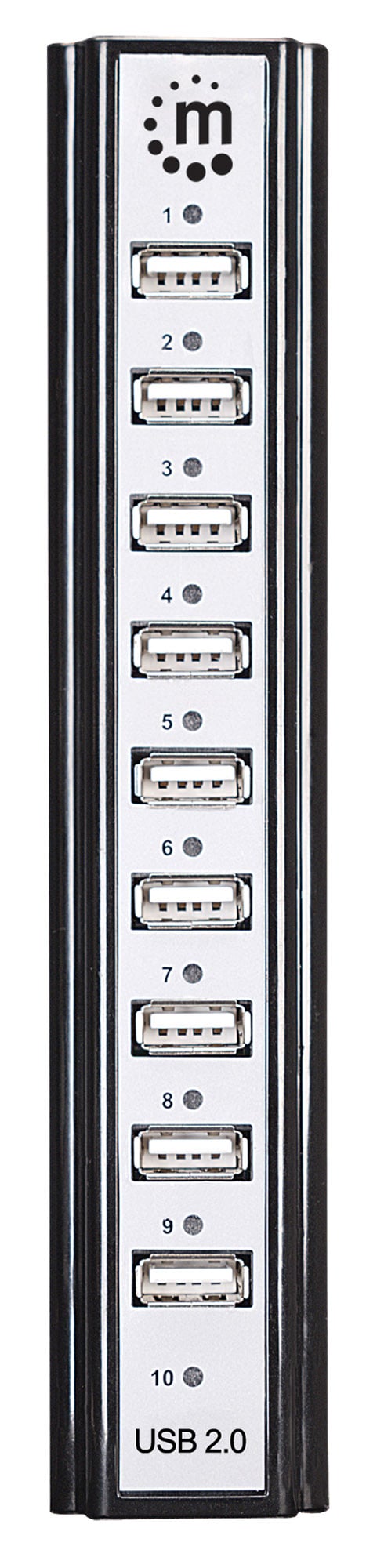 Hub USB 2.0 Hi-Speed 10 Porte da Tavolo con Alimentatore - Miniatura 4