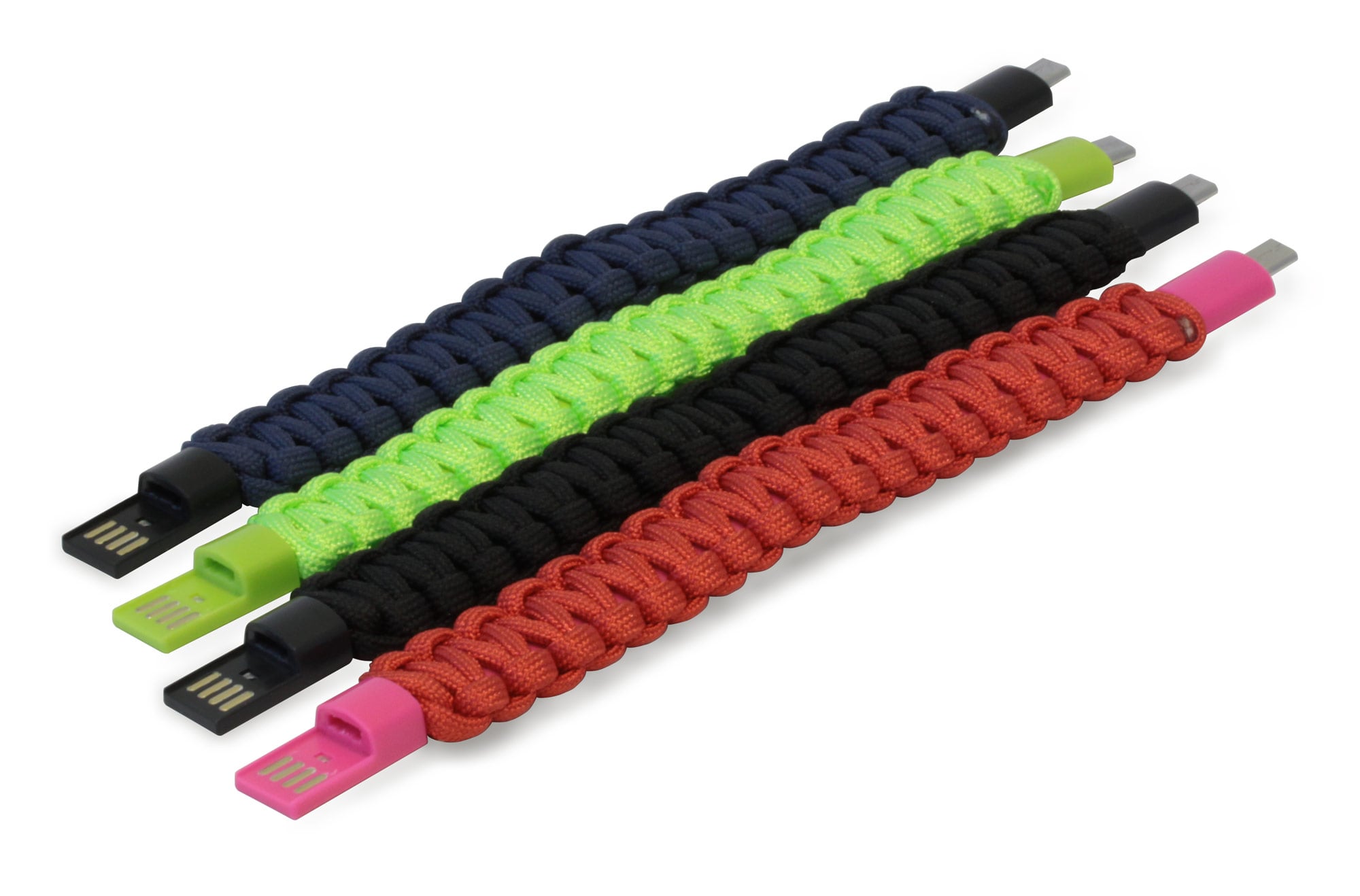 Bracciale Paracord con Micro USB Verde - Miniatura 4