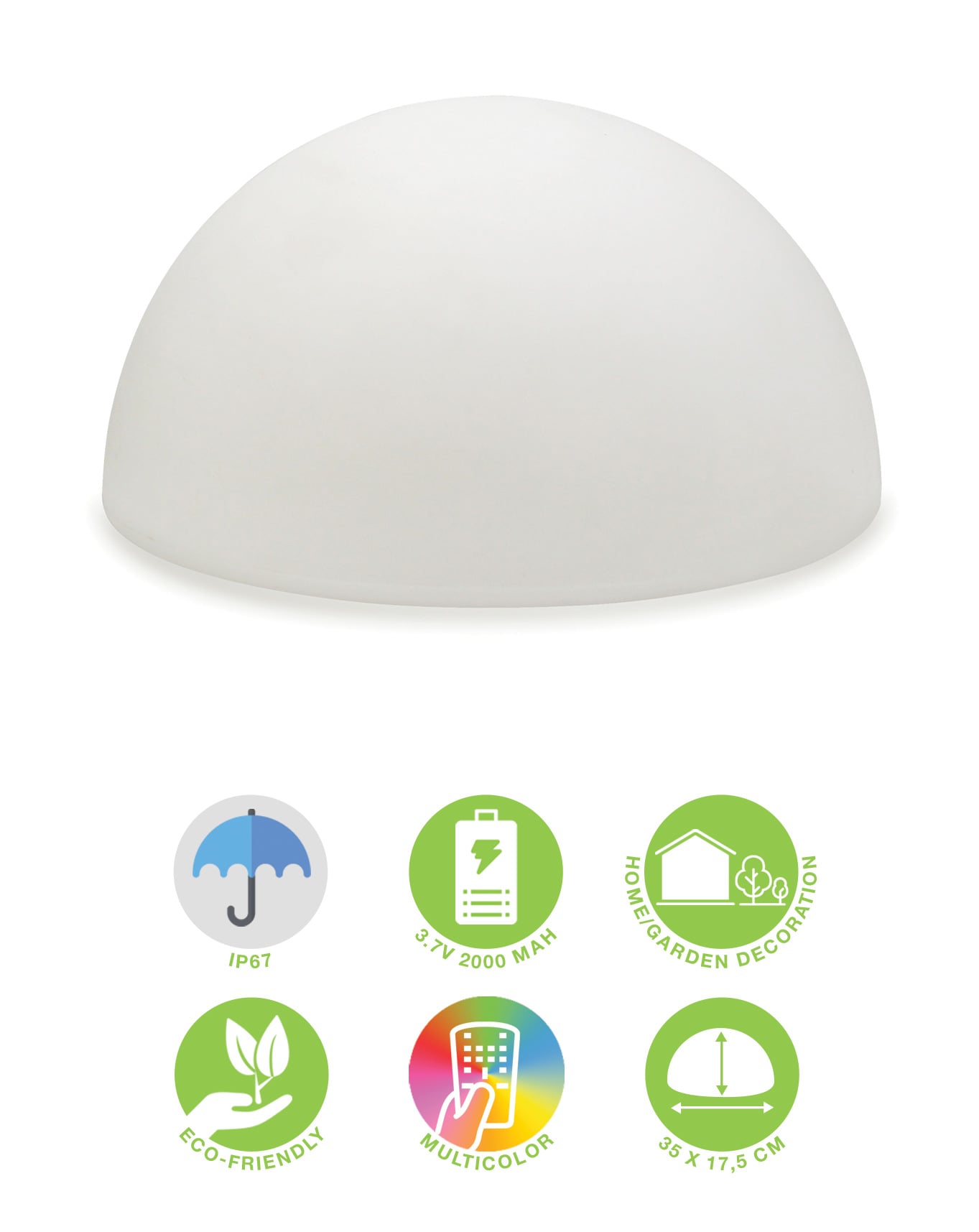 Lampada LED Multicolore a Mezza Sfera - Miniatura 4