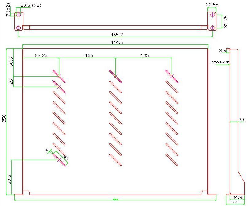 Mensola per Rack 19'' 350 mm 1U Grigia 2 punti - Miniatura 4