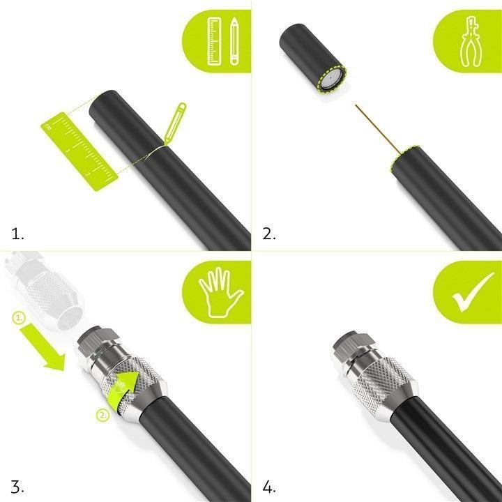 Confezione 10 Adattatori F per Cavi Diametro 6,8/7mm - Miniatura 4