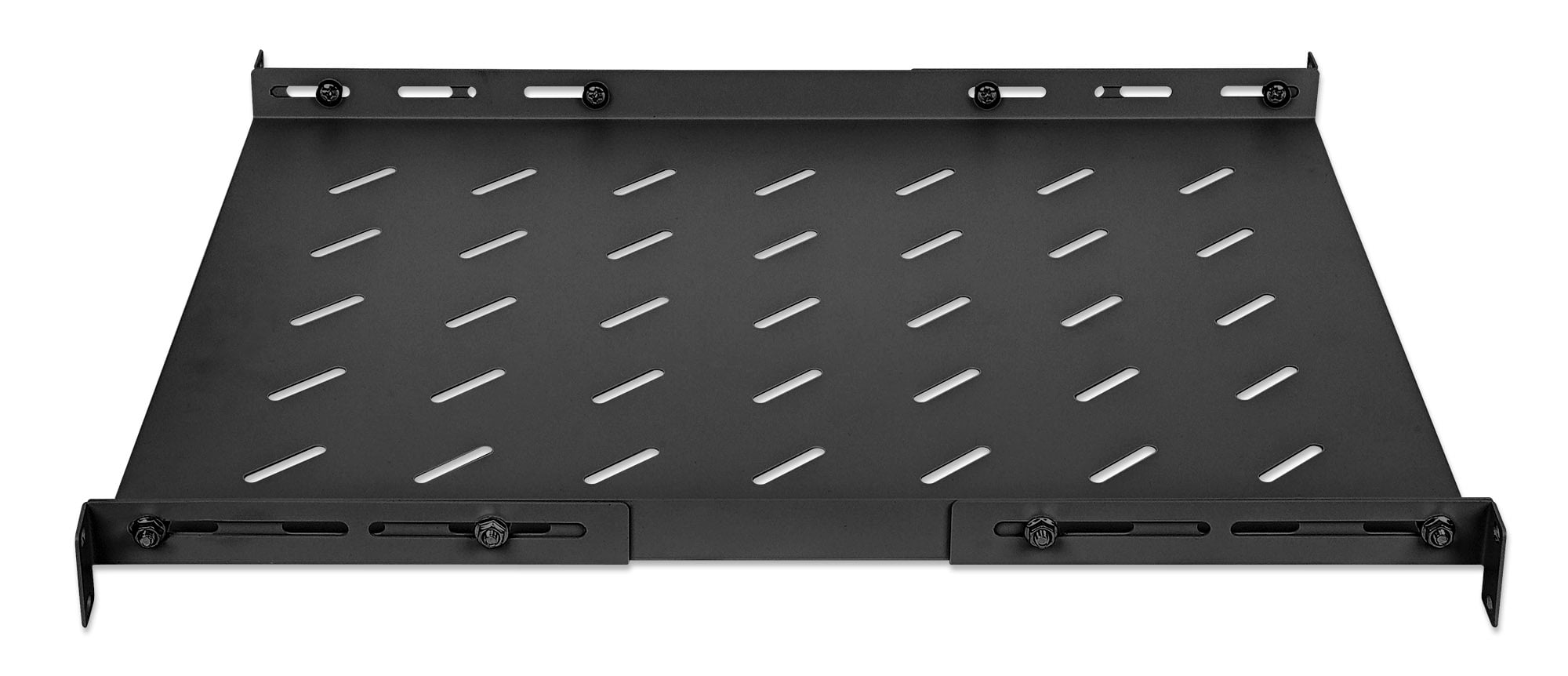 Mensola 19'' fissa con Profondità Regolabile da 550 a 750 mm 1U Nero - Miniatura 4