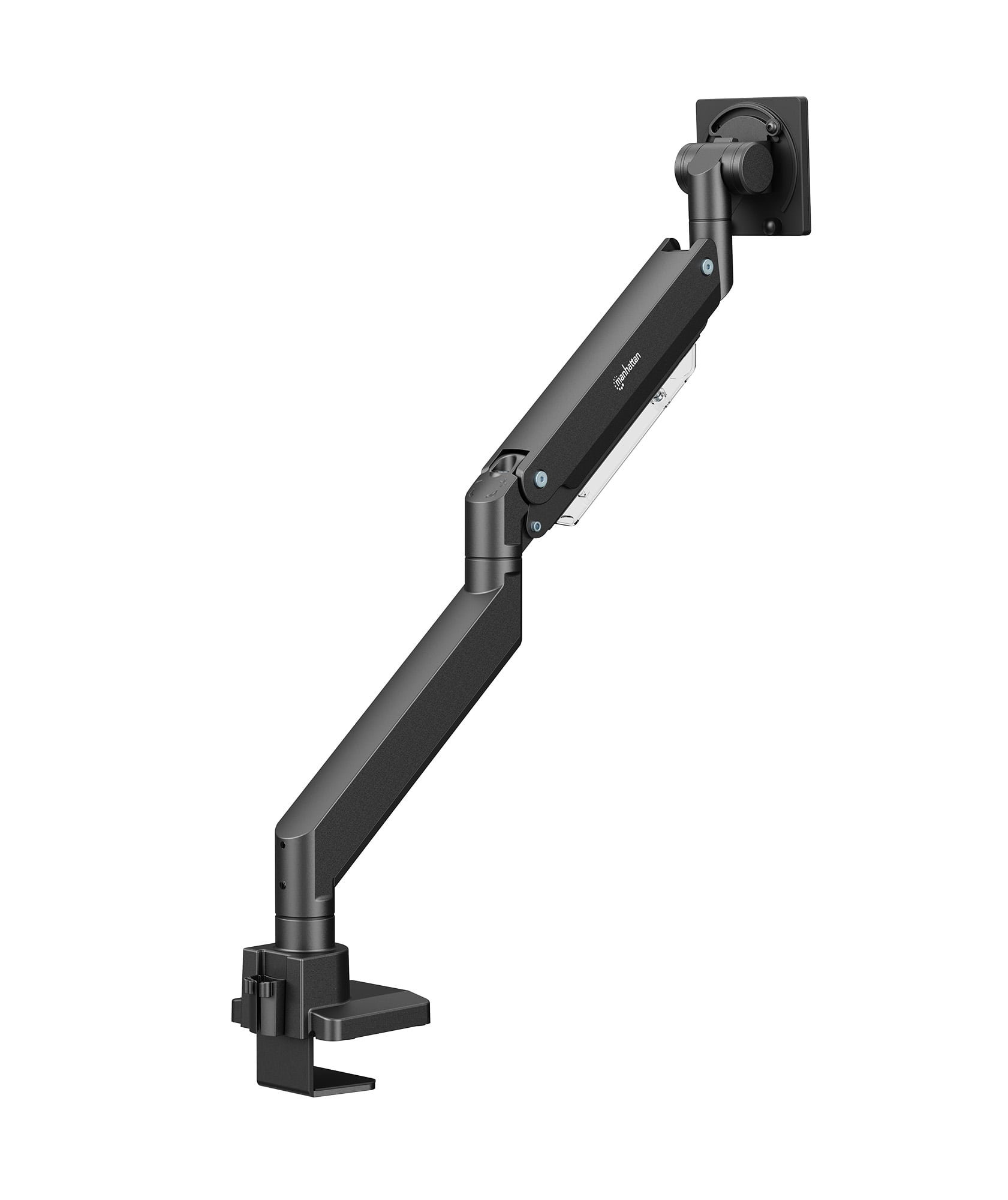 Supporto da Tavolo per Monitor Singolo 17-57'' con Molla a Gas in Alluminio Ultra Resistente con Porte USB - Miniatura 4