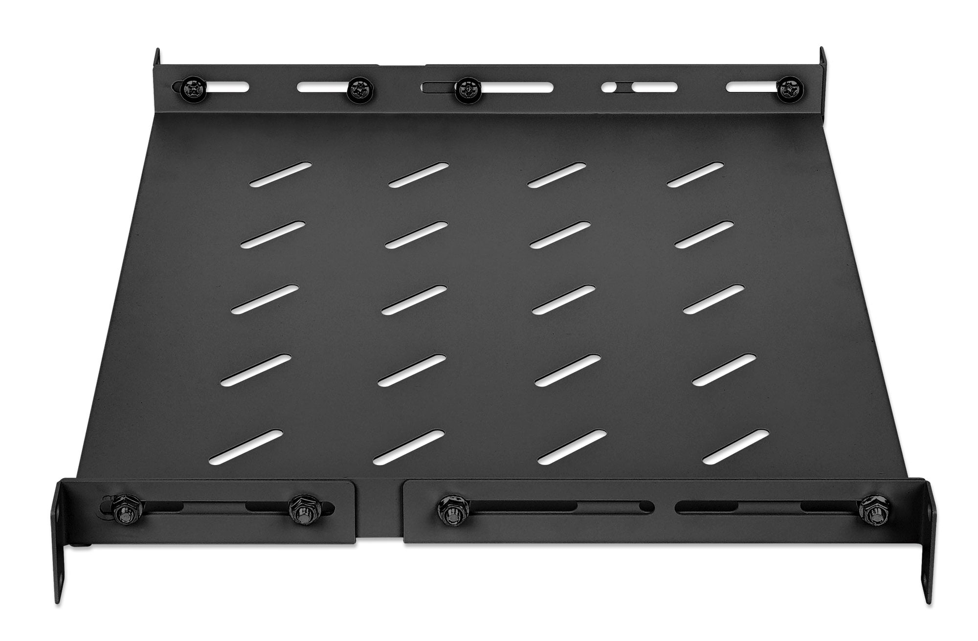 Mensola 19'' fissa con Profondità Regolabile da 350 a 550 mm 1U Nero - Miniatura 4