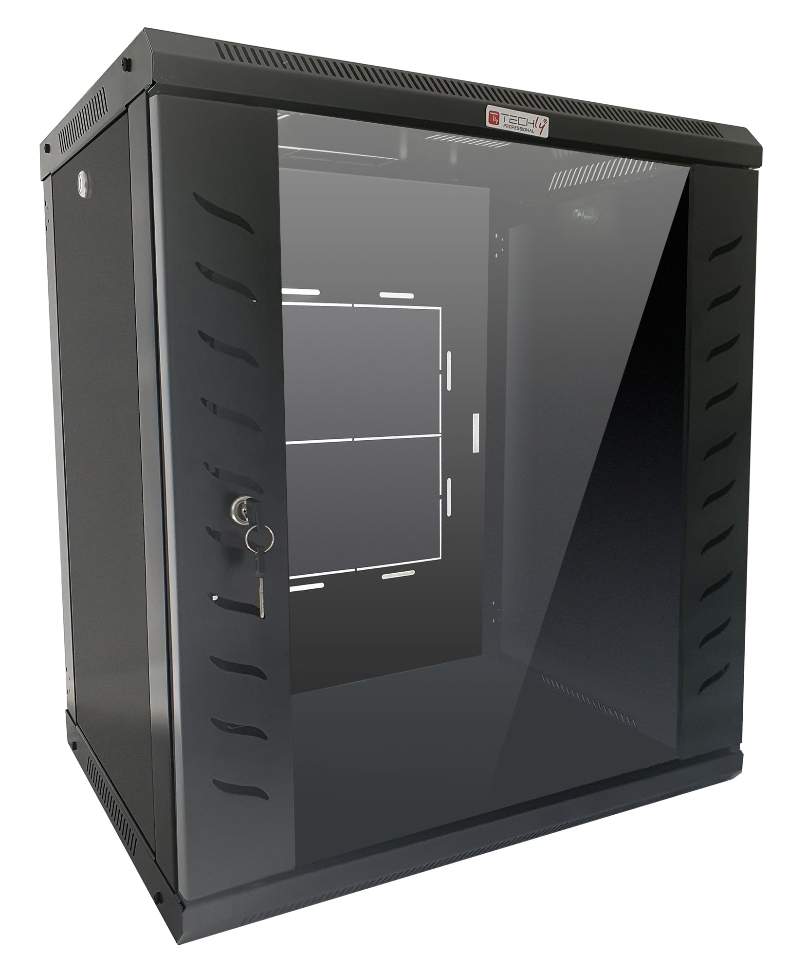 Armadio Rack 19'' a Muro 9 Unità P.450 mm Flat Pack Nero - Miniatura 4