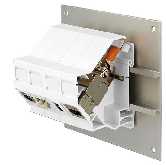 Adattatore su barra DIN per modulo RJ45 Keystone Schermato - Miniatura 4