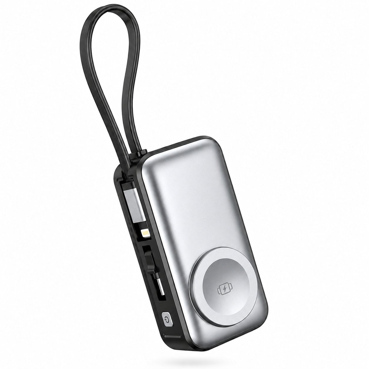 Mini Powerbank 3in1 5000 mAh con 2 porte USB-C™, Nero - Miniatura 4