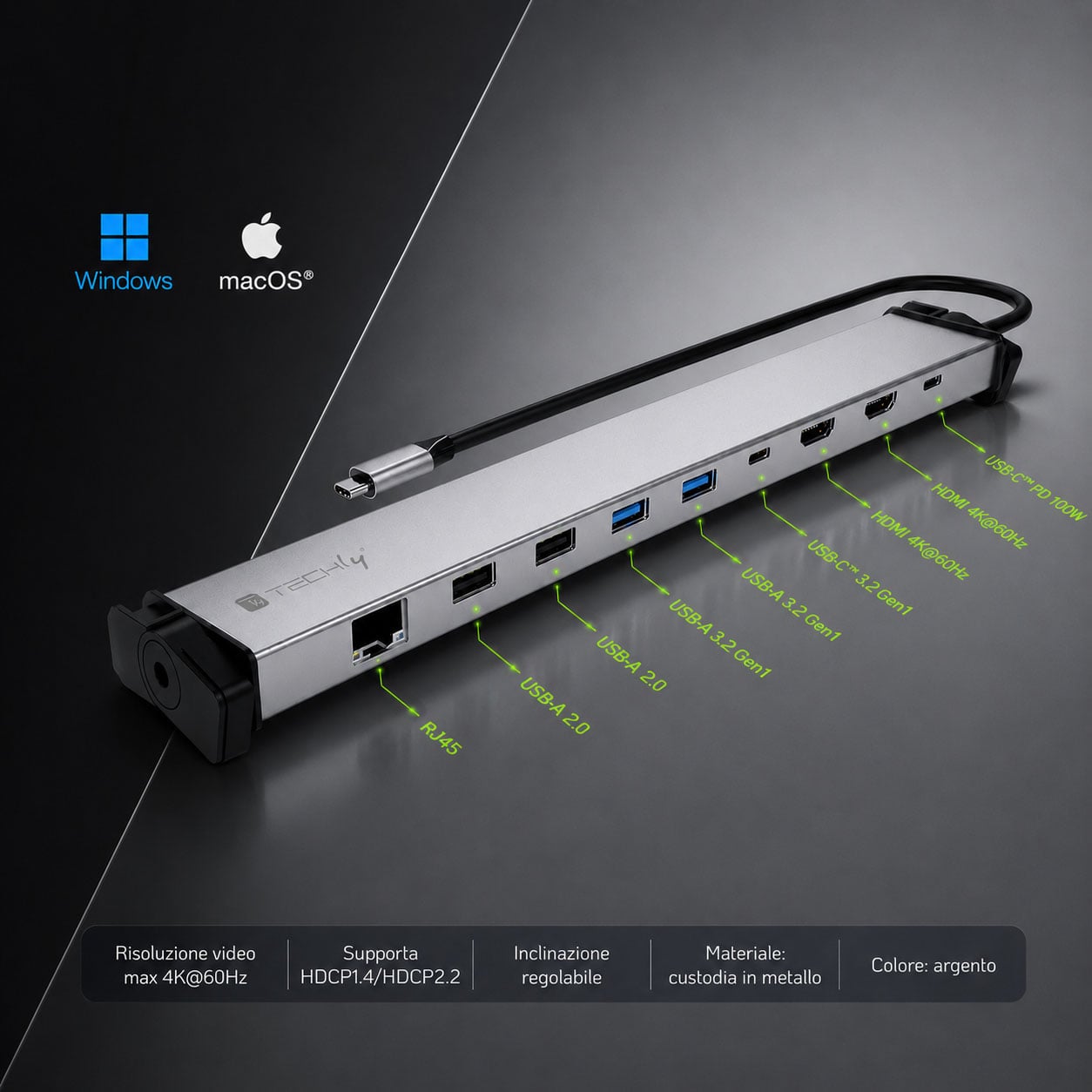 Docking Station 9 in 1 USB-C™ Hub USB HDMI RJ45 - Miniatura 4