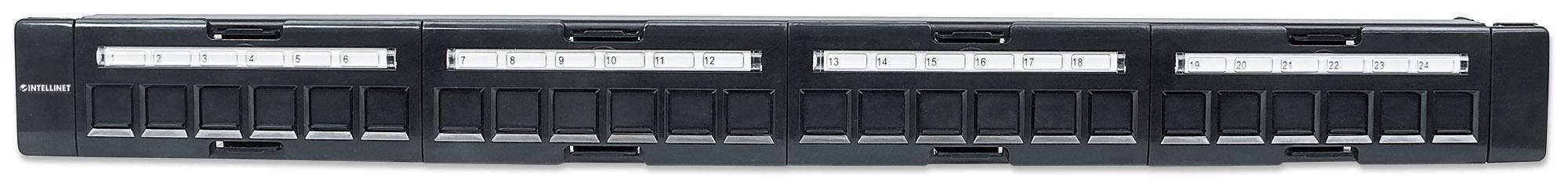 Pannello Patch Modulare 24 Porte Slim 1U Nero - Miniatura 4