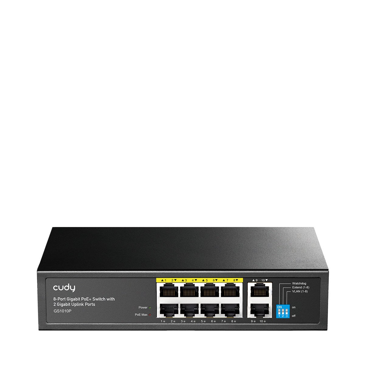 Switch Gigabit PoE+ 8 Porte con 2 Uplink GbE, GS1010P Nero - Miniatura 4