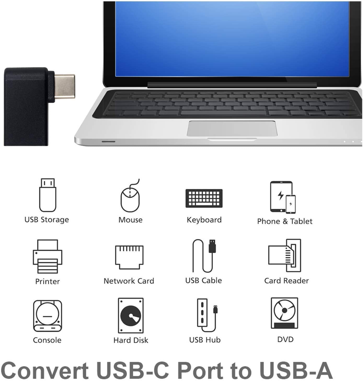 Adattatore USB 3.2 Gen.1 USB-C™ Maschio/A Femmina 90° - Miniatura 4