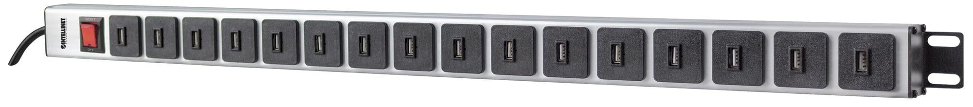 Multipresa per Rack Montaggio Verticale 16 uscite USB tipo A Spina Schuko Angolata - Miniatura 4