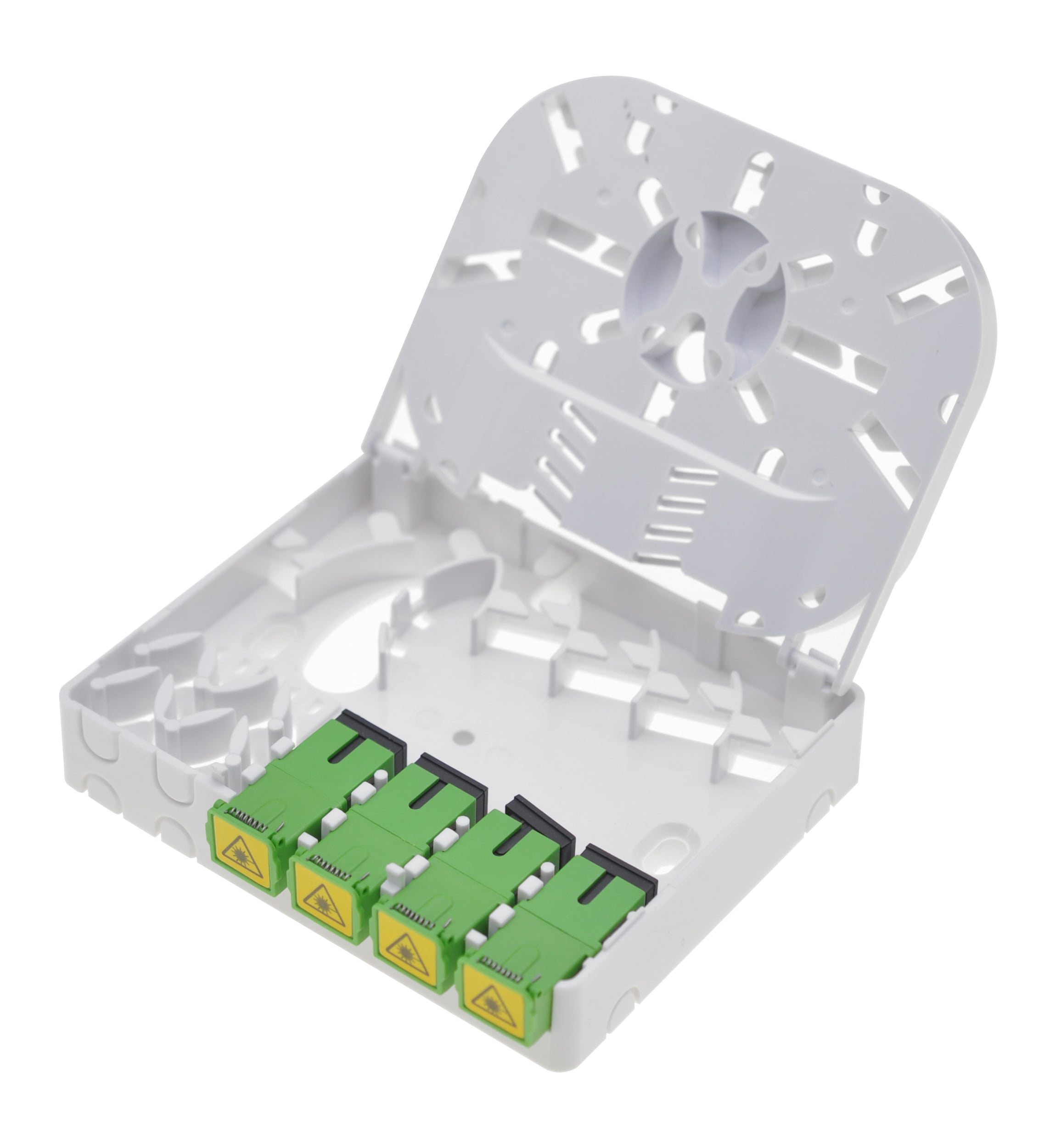 Scatola di Terminazione Ottica di Appartamento (STOA) FTTH per 4 fibre SC-APC a muro o guida Din - Miniatura 4