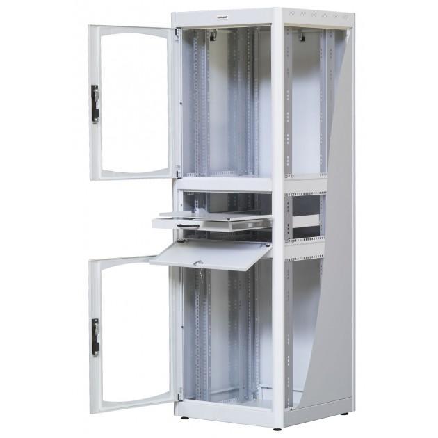 Armadio Rack 19'' 600x800 38U con Ripiano Tastiera Grigio - Miniatura 4