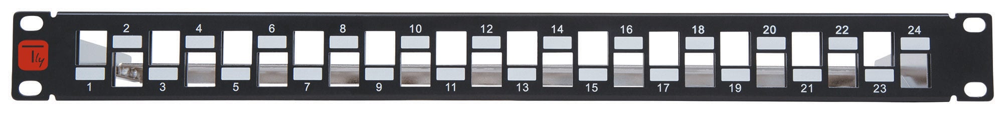 Pannello Patch Slim 1HE 24 Posti  Keystone Senza Frutti Nero - Miniatura 4